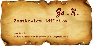 Zsatkovics Mónika névjegykártya